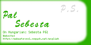 pal sebesta business card