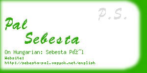 pal sebesta business card